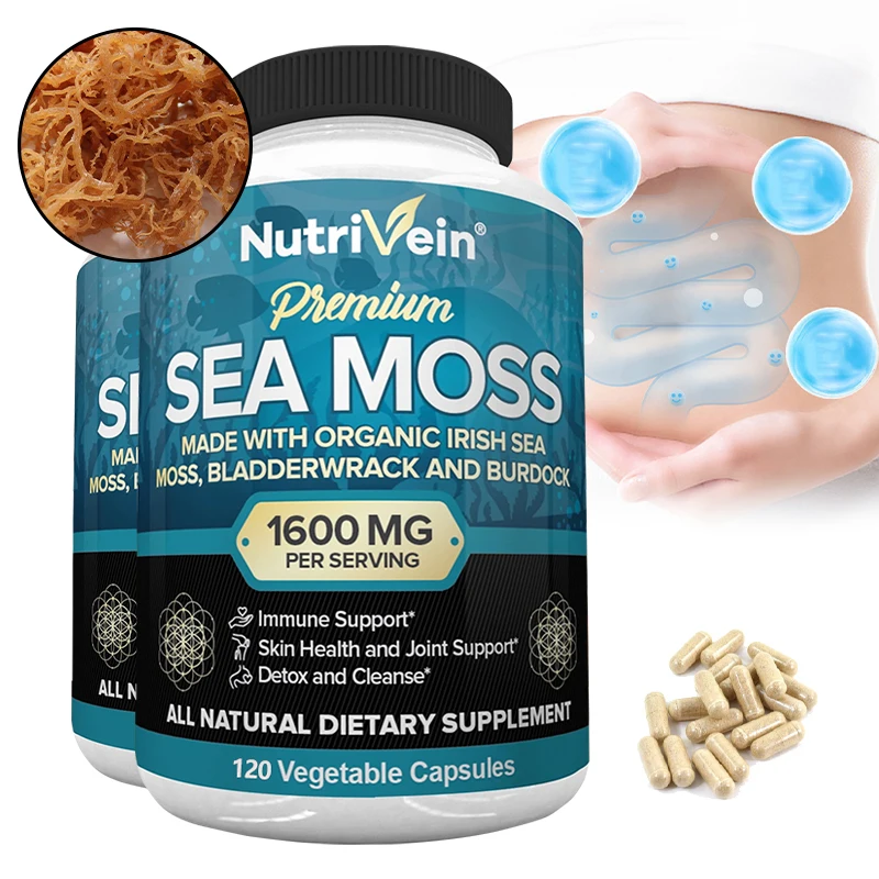 Vegetarian Organic Sea Moss Supports Immune System, Joint Health Intestinal Cleansing Detoxification & Cleansing Skin Supplement