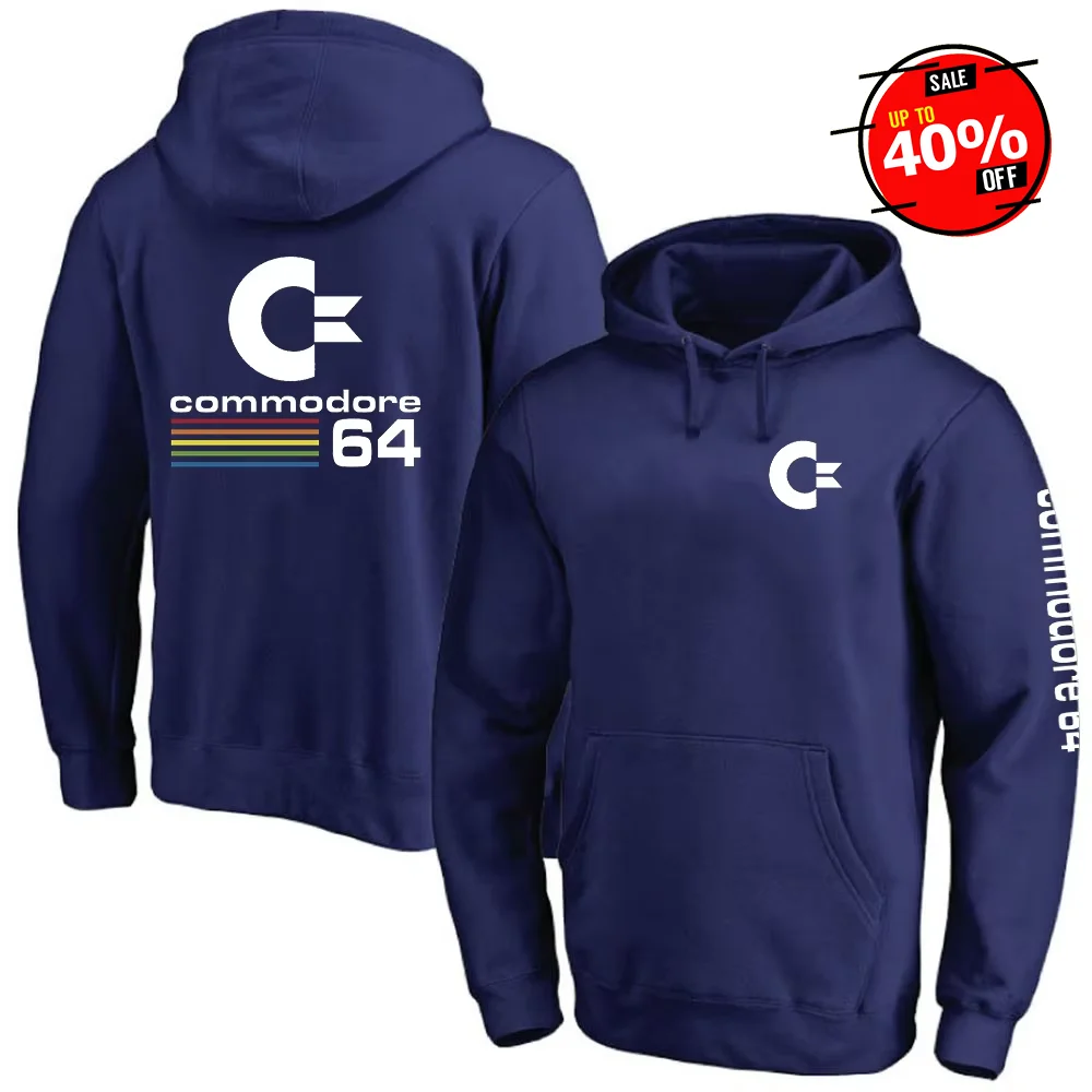 2025 весна осень Commodore 64 мужские C64 SID Amiga ретро 8-бит модные однотонные повседневные спортивные пуловеры с длинными рукавами толстовки