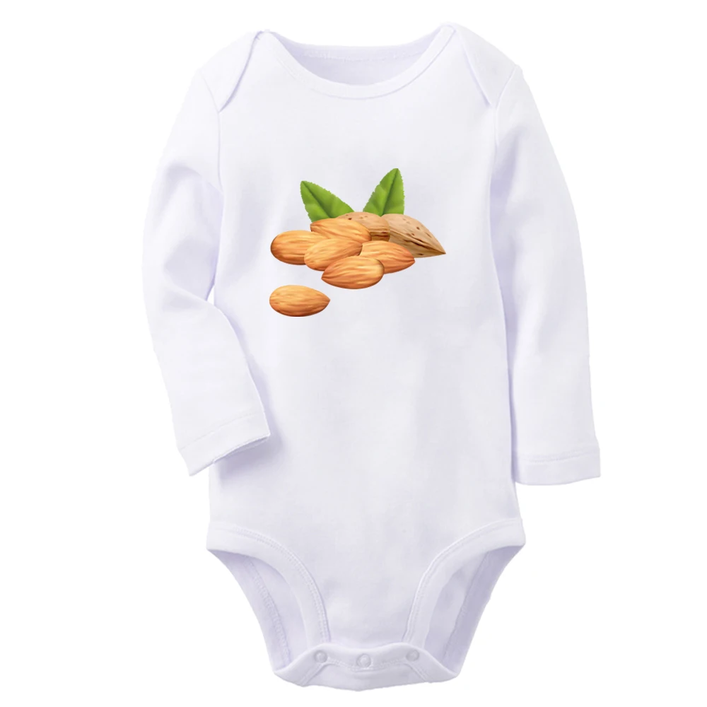 

iDzn NEW Nut Almond Printed Graphic Cute Baby Rompers Boys Girls Long Sleeves Bodysuit 0-12 Months Infant Jumpsuit Kids Clothes