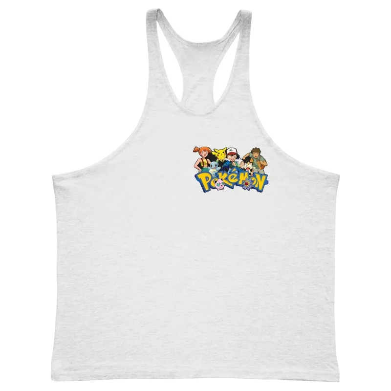 

Men's Summer Tank Tops Cotton Vest Japanese Anime Pokémon Graphic Male GYM Clothing Fitness Muscle Shirt Sleeveless Sweatshirt