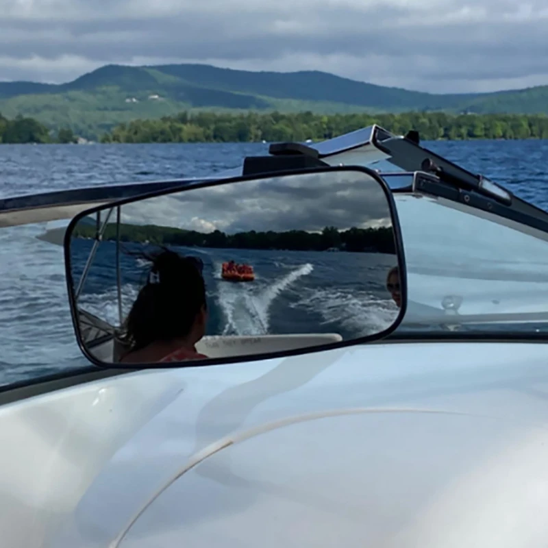 

A30M-Universal Marine Rear View Mirror, For Ski Boats Pontoon Boat Watersport Watercraft Surfing Mirror Panoramic Mirror