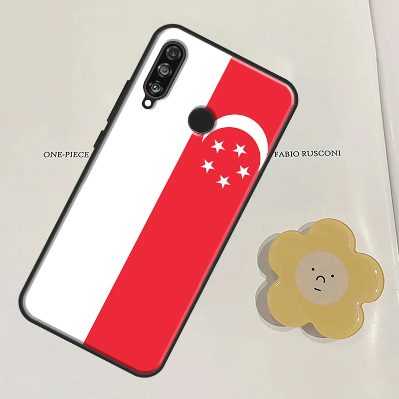 Singapore Flag For Huawei Nova Y60 Y70 Y90 Y61 Y91 3i 7i 8i 11i Nova 11 9 10 SE P20 P40 Lite P30 Pro Case