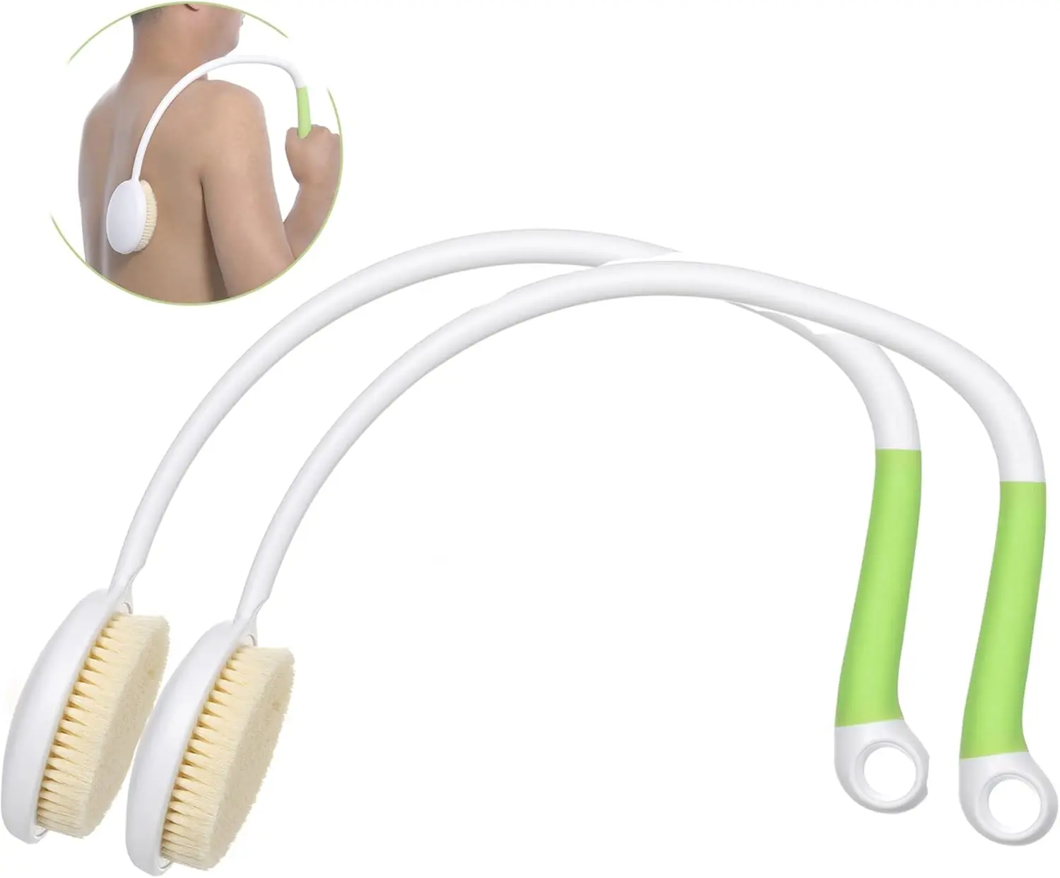 

2 Pack Back Scrubber for Shower with Long Handle, 27.5" Long Handle Back Bath Brush for Elderly, Disabled, Limited Mobili