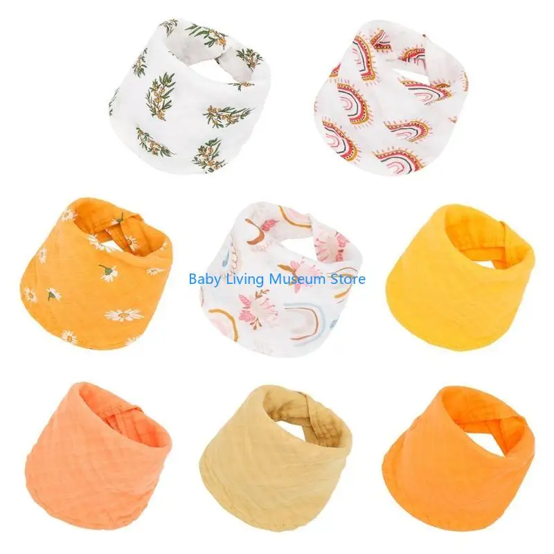 

P31C Baby Newborn Feeding Bibs Soft Cotton Saliva Towel Toddler for Triangle Scarf Bandana Newborn Burp Cloth Shower Gifts