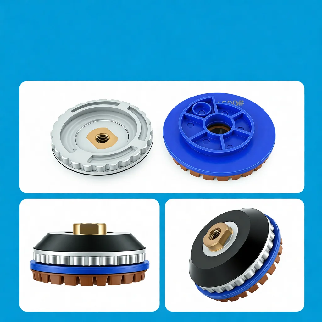 Diamond Snail Lock Honeycomb Polishing Pad For Quartz Granite Marble Stone Edge Grinding Chamfering Abrasion Wheel Disc