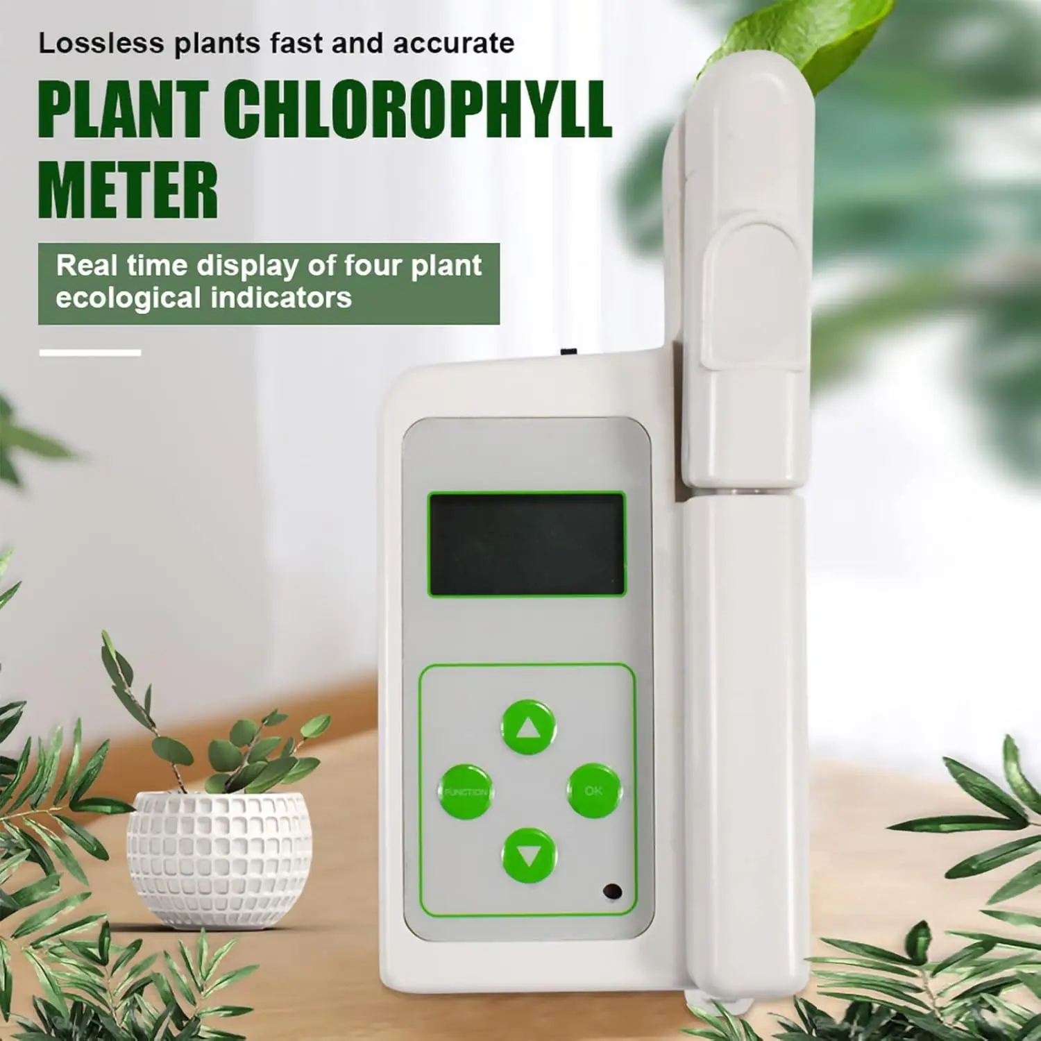 Portable Chlorophyll Tester Meter Leaf Temperature Analyzer for Plant Farming Gardening Scientific Environmental Use