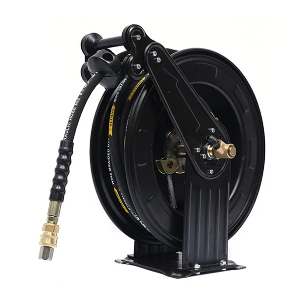 High Pressure Washer Hose Reel Steel Dual Arm Auto-Retractable Power Wash Hose Reel