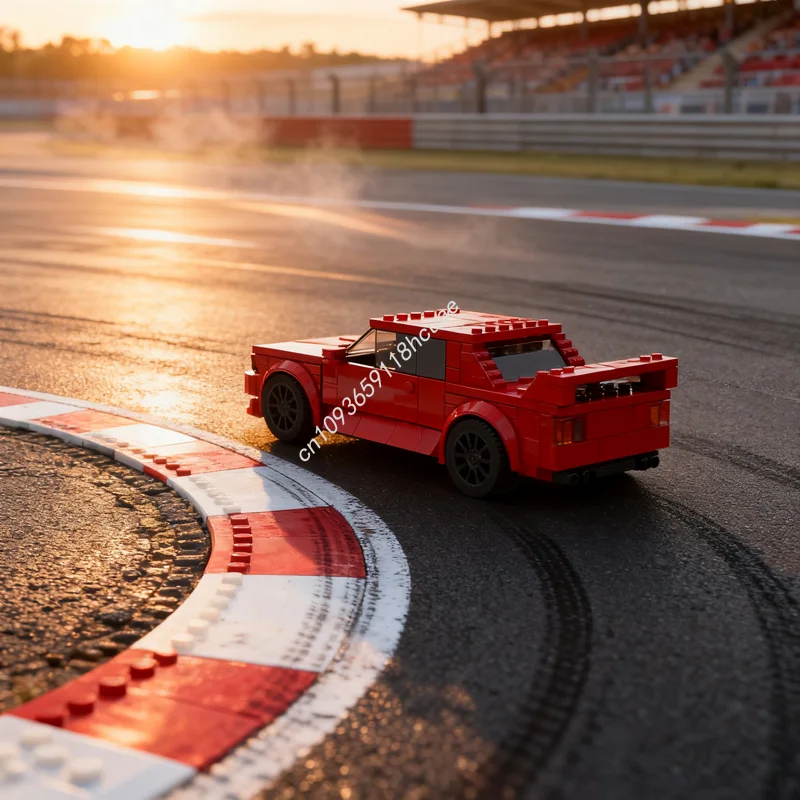 

329 шт. MOC Bimmer Red City Champions, модель суперкара, строительные блоки, игрушки, сборка, образование, Рождественский подарок, кирпич, день рождения