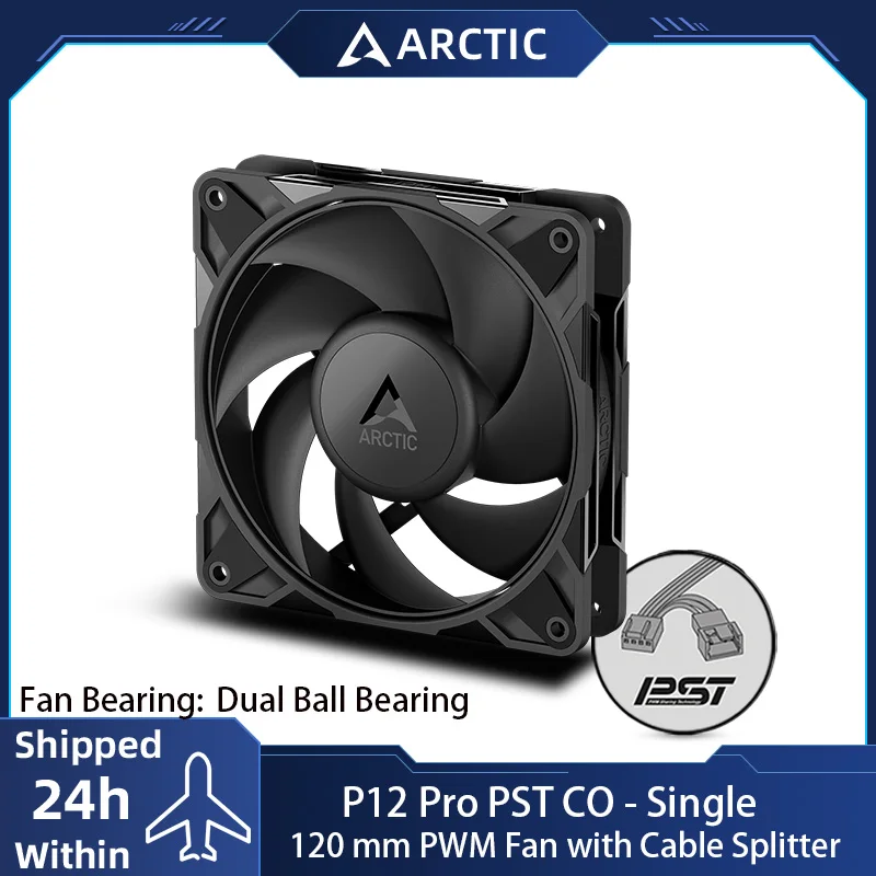 ARCTIC P12 pro PST CO 120mm Case Fan Dual Ball Bearing PWM Sharing Technology (PST) for Continuous Operation 400-3000 Rpm
