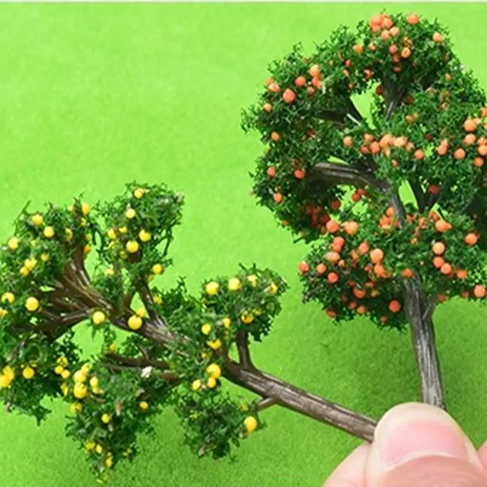 

5pcs Plastic Fruit Tree Model Artificial Simulated Miniature Landscape Small Fake Garden Sand Table Model Scenery