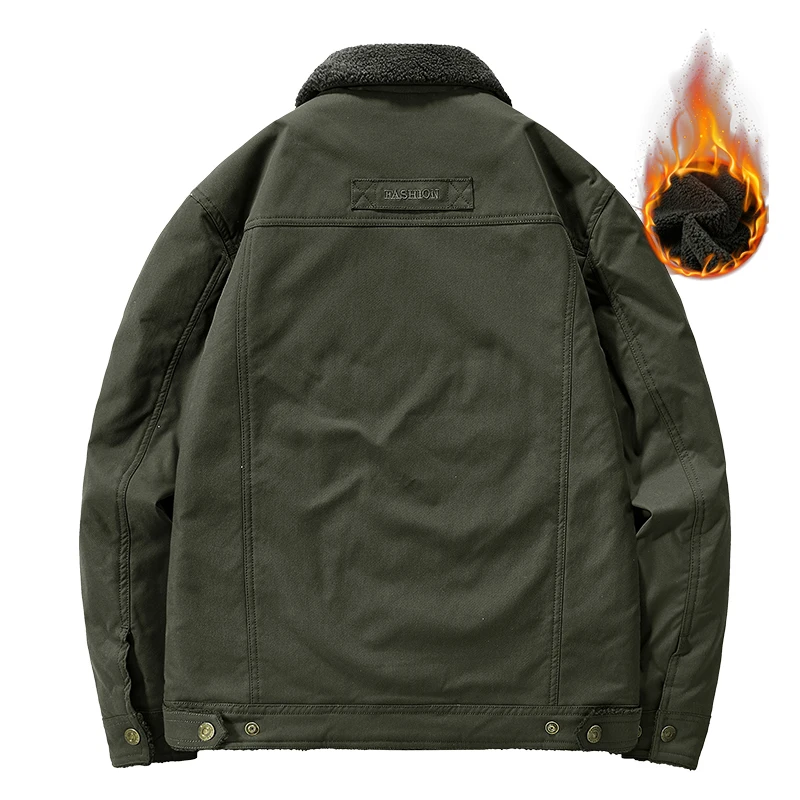 Parkas de forro polar para hombre, chaqueta Bomber cálida, abrigo grueso, ropa de abrigo de piel, chaquetas acolchadas de algodón informales,