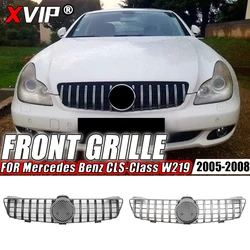 XVIP Glossy Black AMG Style Bumper Grille For Mercedes Benz CLS W219 CLS350 CLS500 2005-2008 Chrome Diamonds Style Racing Grille