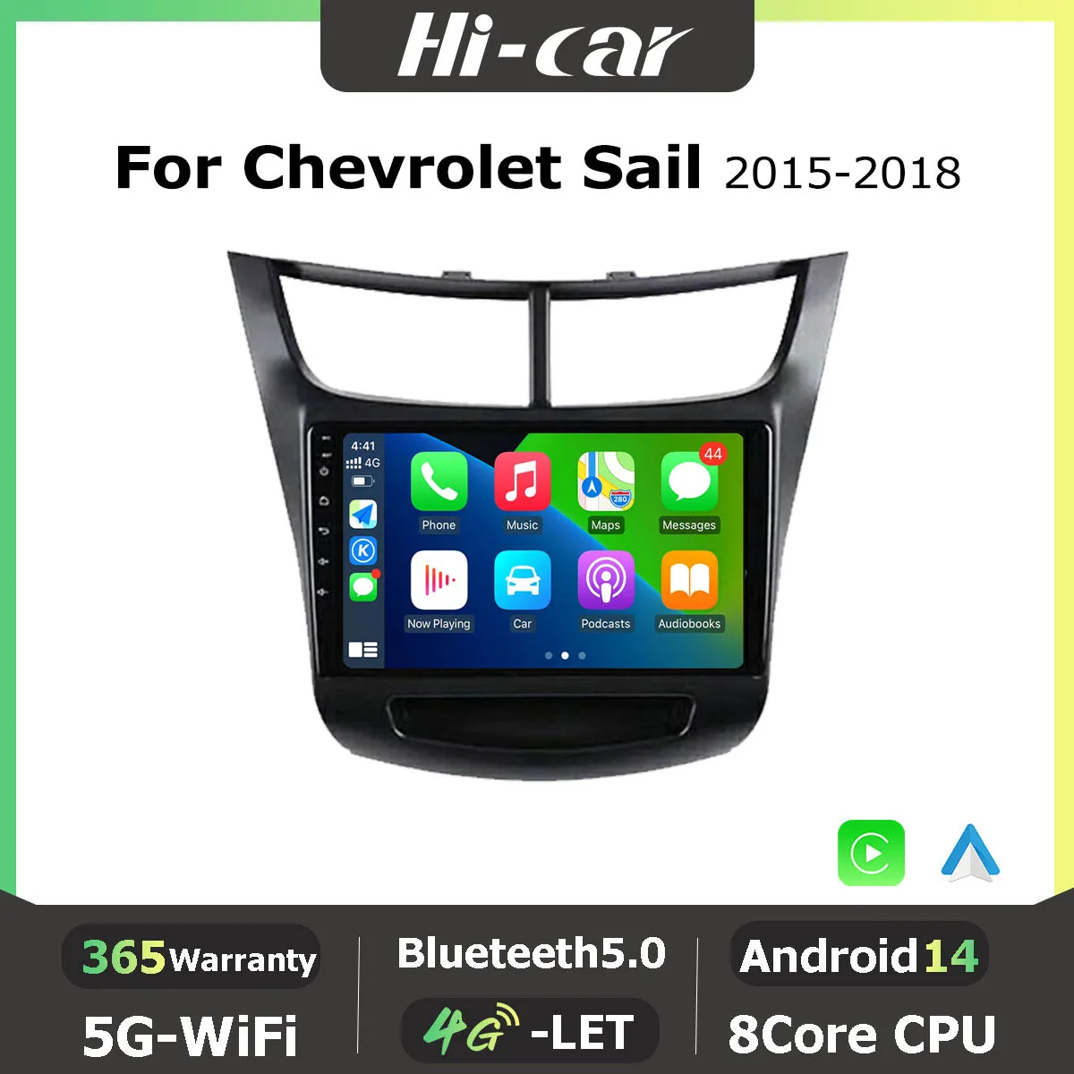 For Chevrolet Sail Aveo 2015-2019 Android 14 Carplay Android Auto Car Radio Multimedia Car Video Stereo Navigation 4G WIFI BT5.0