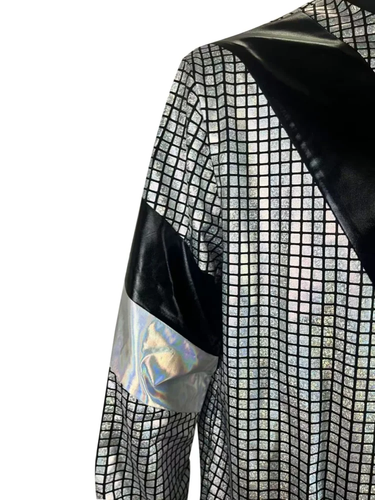 2Pcs Vintage 70s Hippie Disco Costume Sports Jacket Long Pants Suit Adult Cosplay Clothes Stage Party Performence Men Sportswear