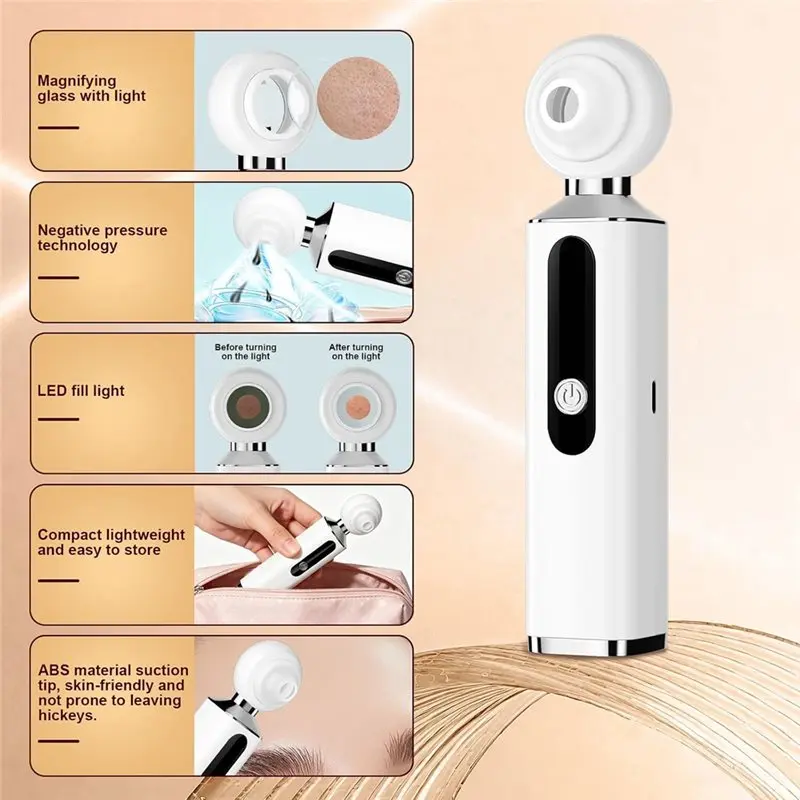 [NEW!A65Z】 For Face Blackhead Removal Tool Visual Pore Vacuum Sucker With 4 Auxiliary Accessory Attachments& 5 Suction Nozzle He