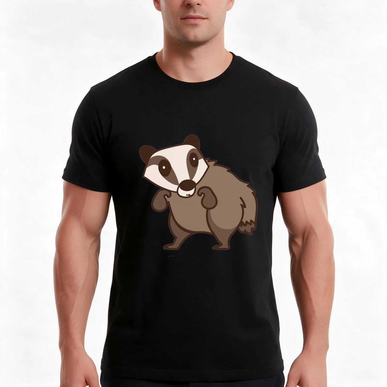 Badger Cute Dachs Cool T-Shirt, Summer Casual Cotton Tee, Oversized Streetwear Tops, Vintage Graphic Print, Unisex Men Women