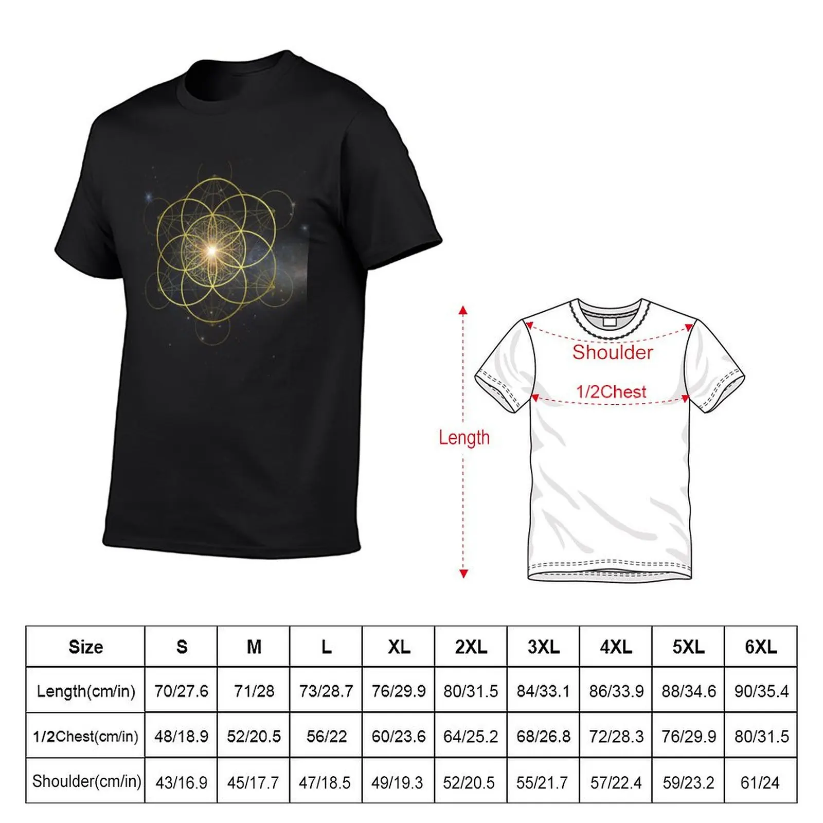 Flower of life in Seed of Life Mandala T-Shirt boys whites hippie clothes graphics Men's clothing