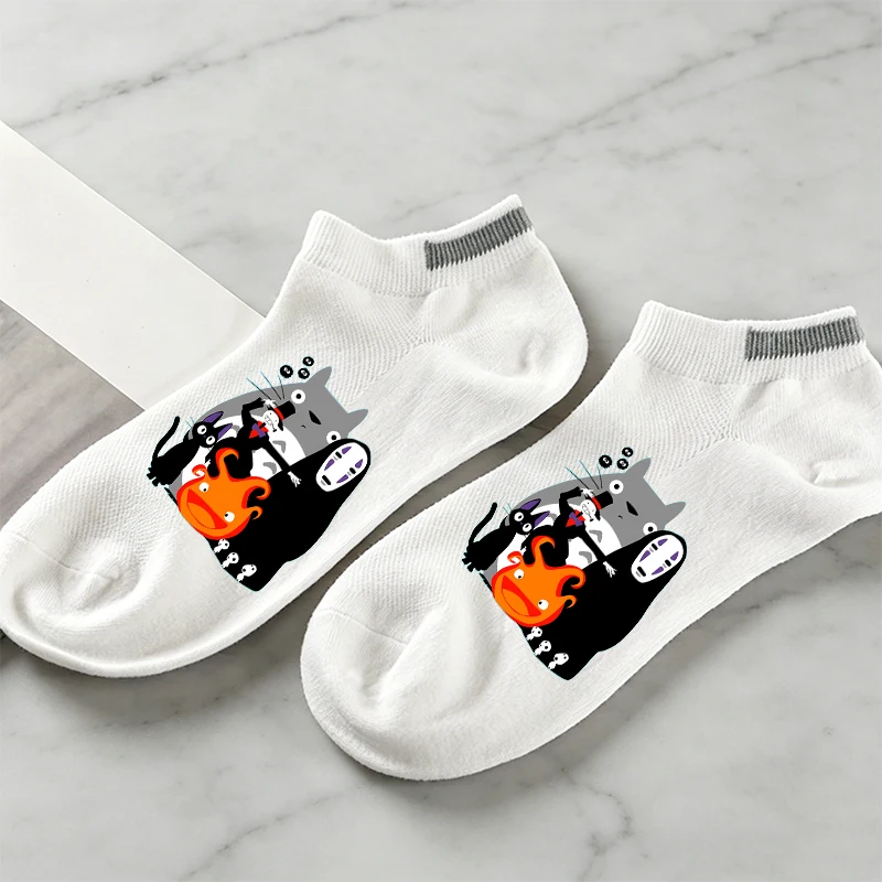 Totoro Woman Boat Sock Breathable Soft Cotton Socks Setfor Female Anime Cartoon Socks Spring Autumn Kawaii Sokken Birthday Gift view 4