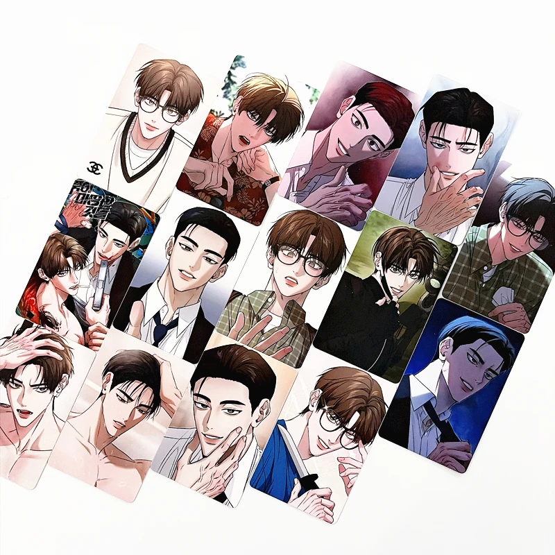Set de 14 Tarjetas Lomo de Manhwa 'Things That Deserve to Die', Fototarjetas de Webtoon Coreano BL, Tarjetas Coleccionables de Anime, Regalo para Fans