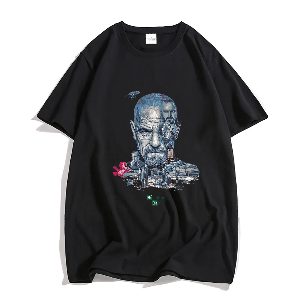 Reaking Bad Heisenberg Cartoon Tshirts MEN Mange Image Aldult T-shirts 100% Cotton T Shirts Four Seasons Harajuku Anime Graphic