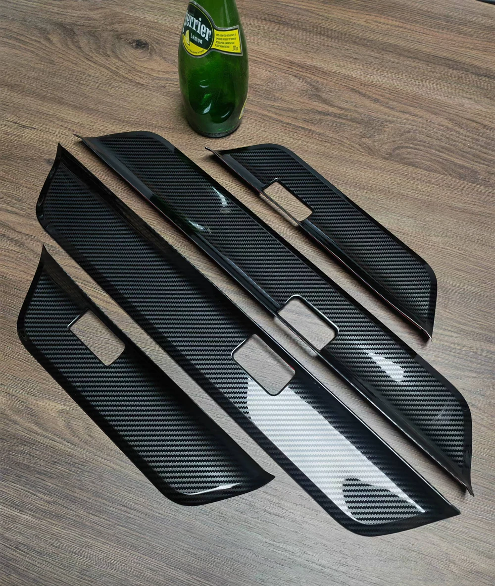 Car Stainless Steel Door Sill Scuff Plate Carbon Fiber Style For TSLA MODEL 3 2023-2024