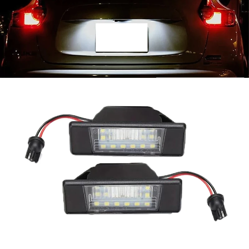 

1Pair 12v LED Rear Number License Plate Light Lamps For Nissan X-Trail T31 Qashqai J10 J11 Juke F15 Note E12 NP300 Navara D23