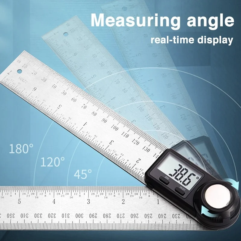

Electronic digital angle ruler, stainless steel angle ruler, 360 degree multi-purpose steel angle measuring instrument