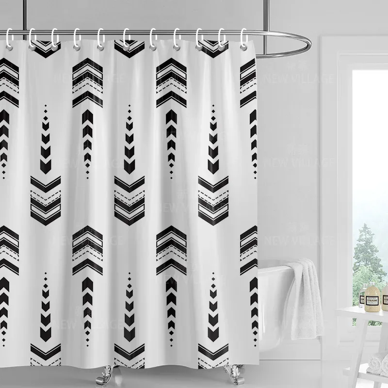 Home decoration shower curtains bathroom waterproof curtain fabric Living Room Modern Nordic Modern geometric pattern simple