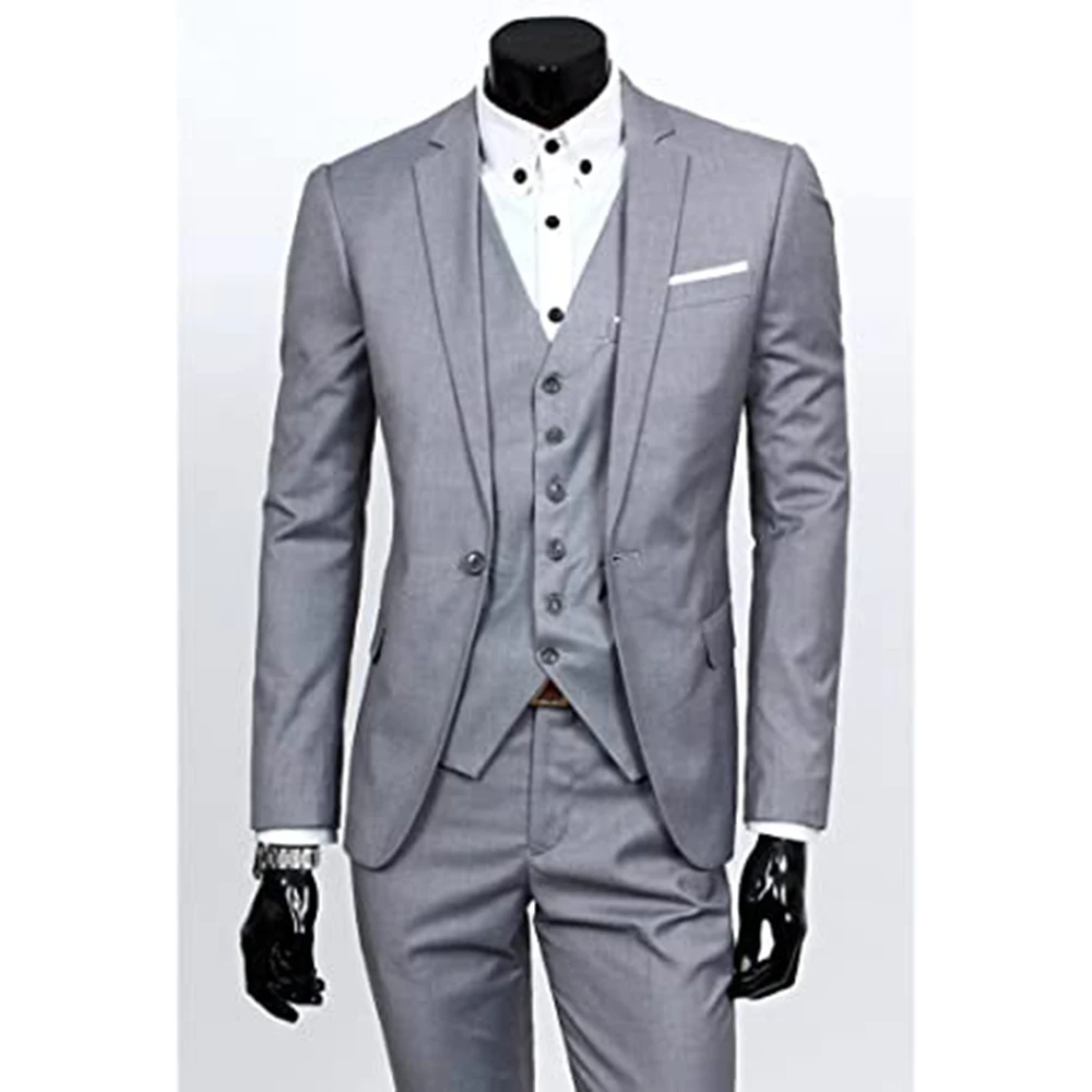 Ternos masculinos negócios casual noivo smoking terno de festa entalhado lapela 3 peça (blazer + colete + calças) fino ajuste traje homme