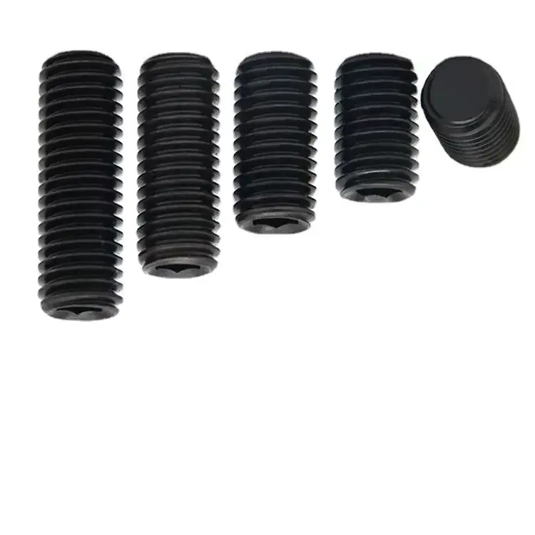 20pcs Allen Hex Socket Headless Bolts M10 M12 Grub Screws Hexagon Flat Point Set Screws Carbon Steel 12.9 DIN916 L=8-25mm