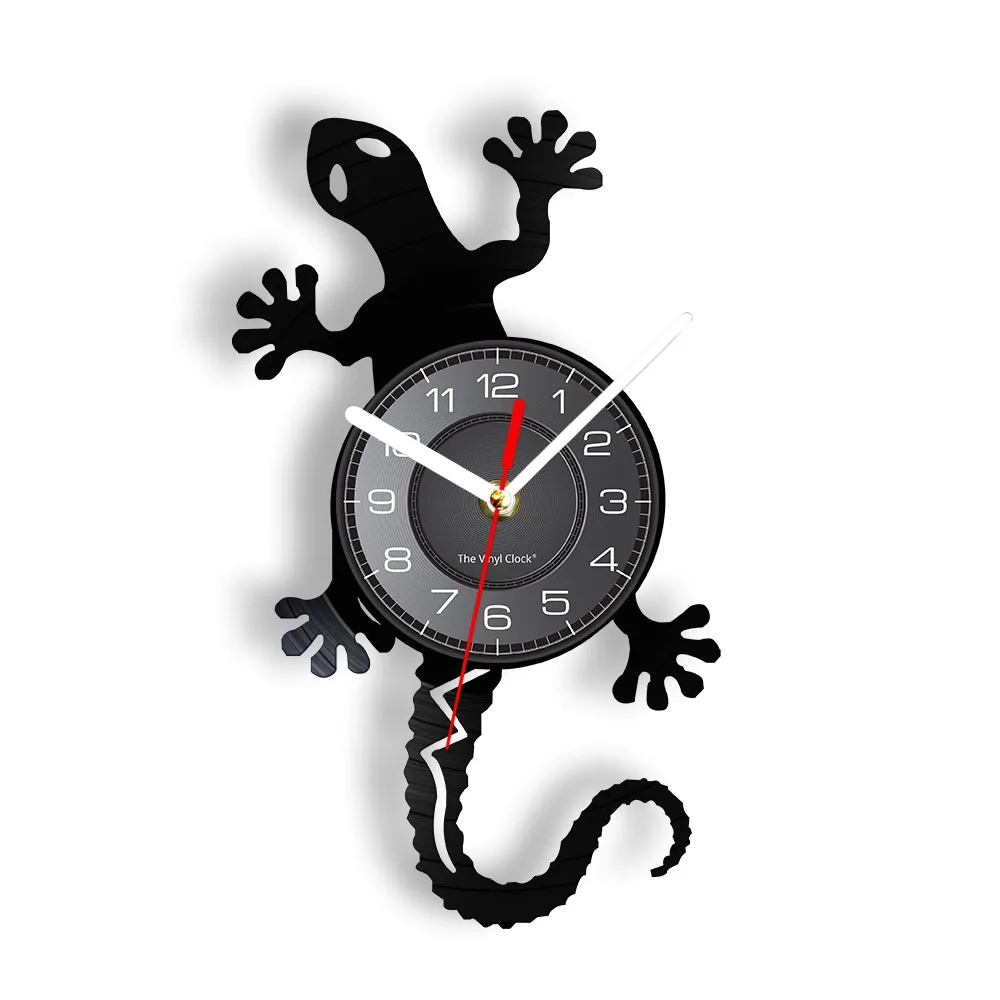 Salamander Gecko Lizard Vinyl Wall Clock Antique Nature Wild Animal Personality Art Wall Decor Clocks 3D Wall Watches