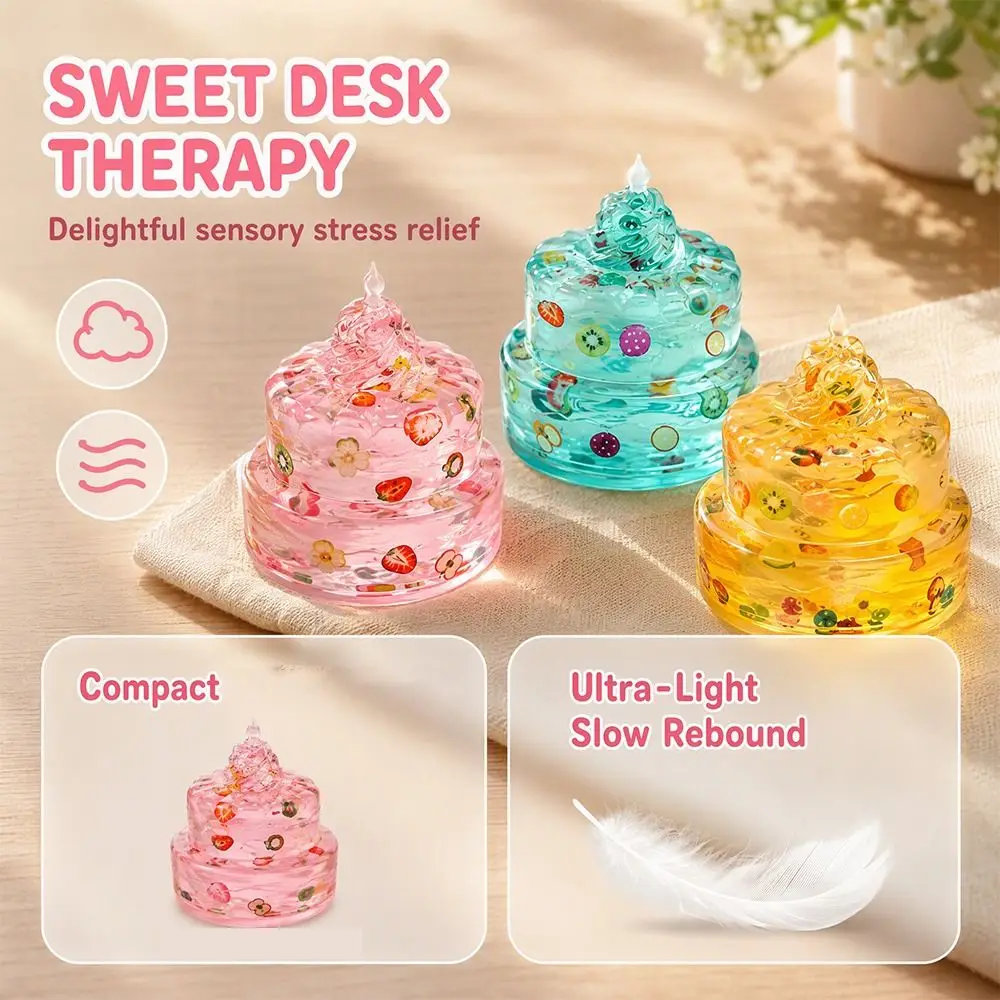 TPR Santa Claus Cake Squeeze Toy Creative Maltose Stress Relief Pinch Slow Rebound Kneading Christmas Squishy Toy