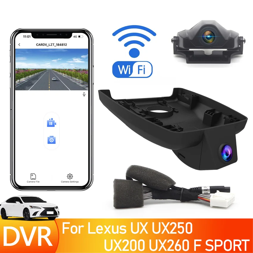 New! Hidden Plug and play Car DVR WIFI Camera Dash Cam For Lexus UX UX250 UX200 UX260 F SPORT 2017 2018 2019 2020 2021 2022 2023