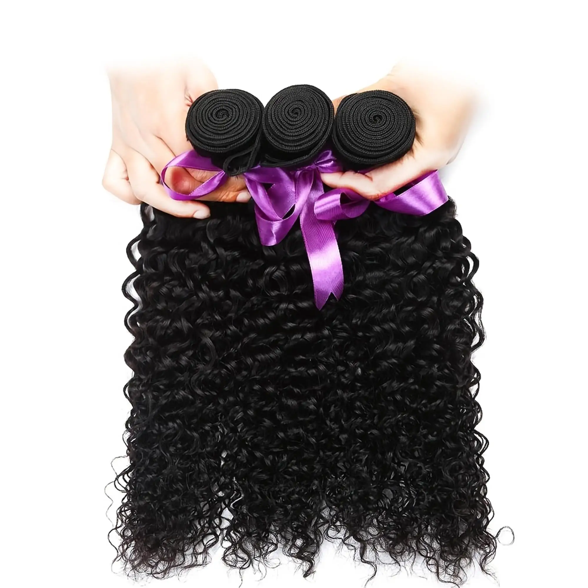 Capelli ricci Jerry peruviani Estensioni dei capelli umani al 100% Fasci di capelli umani Capelli ricci morbidi neri naturali per le donne Solo 1 pezzo