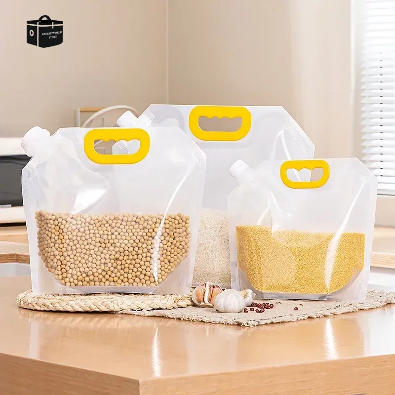 1pc Sealed Storage Bag Rice Packaging Bag Grains Moisture-Proof Insect-Proof Transparent Thickened Portable Food-Grade Bag