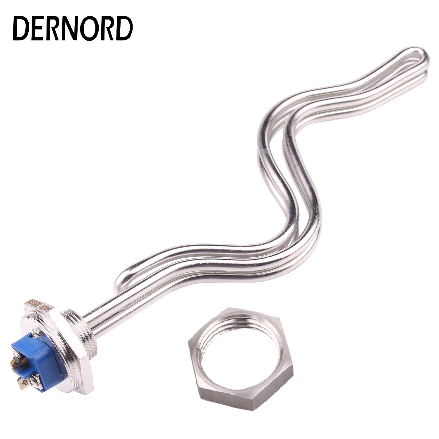 DERNORD Heater 240v 4.5kw/5.5kw/6.5kw 1"NPT Screw-in Type Water Heater Folded Ripple Heating Element with Stainless Steel Cover