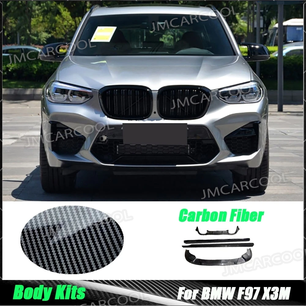 

Передний бампер из углеродного волокна, лопата для подбородка, задний диффузор для губ, спойлер, боковые юбки, комплект Bodykits для BMW F97 X3M 2019-2021