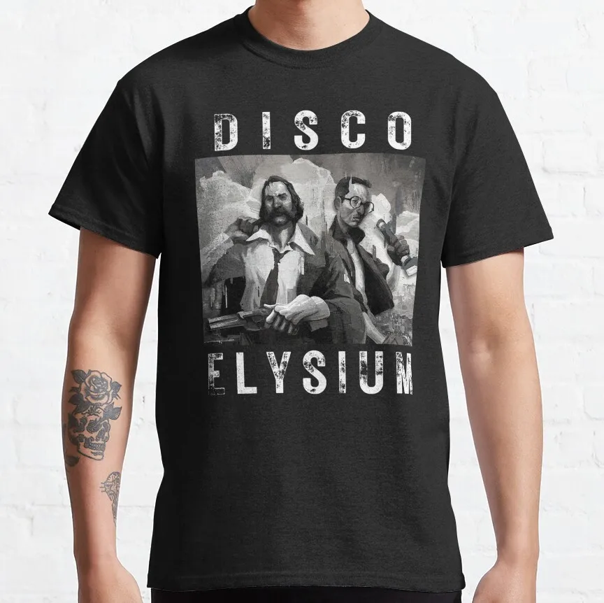 

Retro Disco Elysium Love Playing video game graphic t shirt for fan kim kitsuragi harry du bois printed tee plus size mens cloth