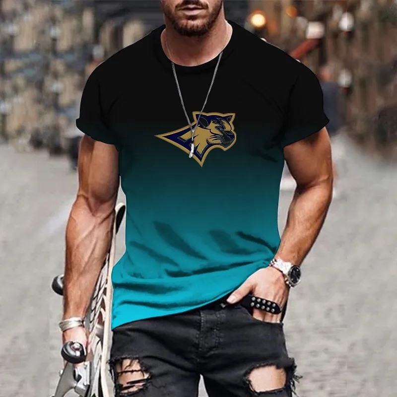 Nueva camiseta de moda de verano de manga corta para hombre con estampado degradado 3D،ropa de calle غير رسمية، #4
