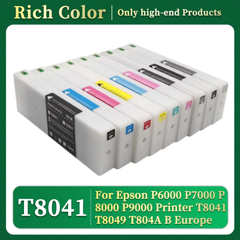 Europe T8041 Ink Cartridge With Chip 700ML Compatible For EPSON P6000 P7000 P8000 P9000 Printer T8041 T8049 T804A T804B