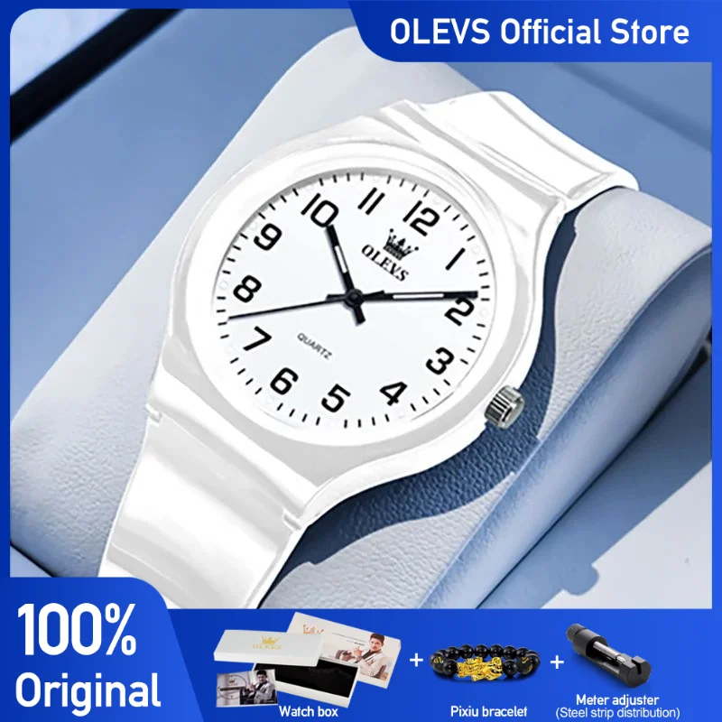 

OLEVS 5648, студенческие часы, оригинальные простые бесшумные часы с выражением циферблата, водонепроницаемые светящиеся силиконовые ремешки, часы для экзамена, часы Reloj