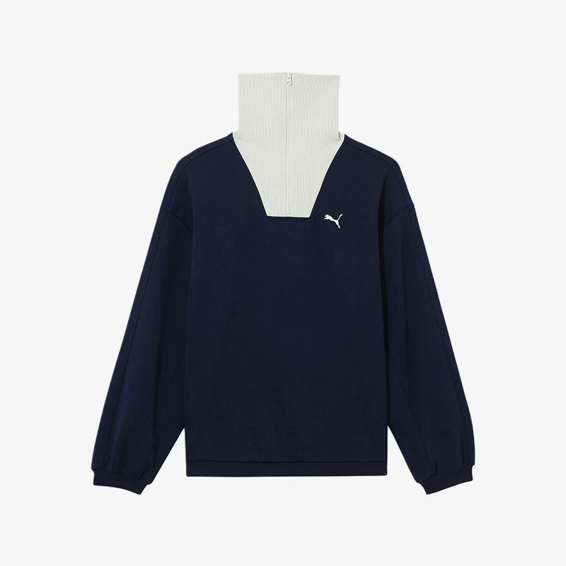 

Puma Оригинальная новая женская спортивная вязаная повседневная толстовка с высоким воротом и половиной молнии 631308-06