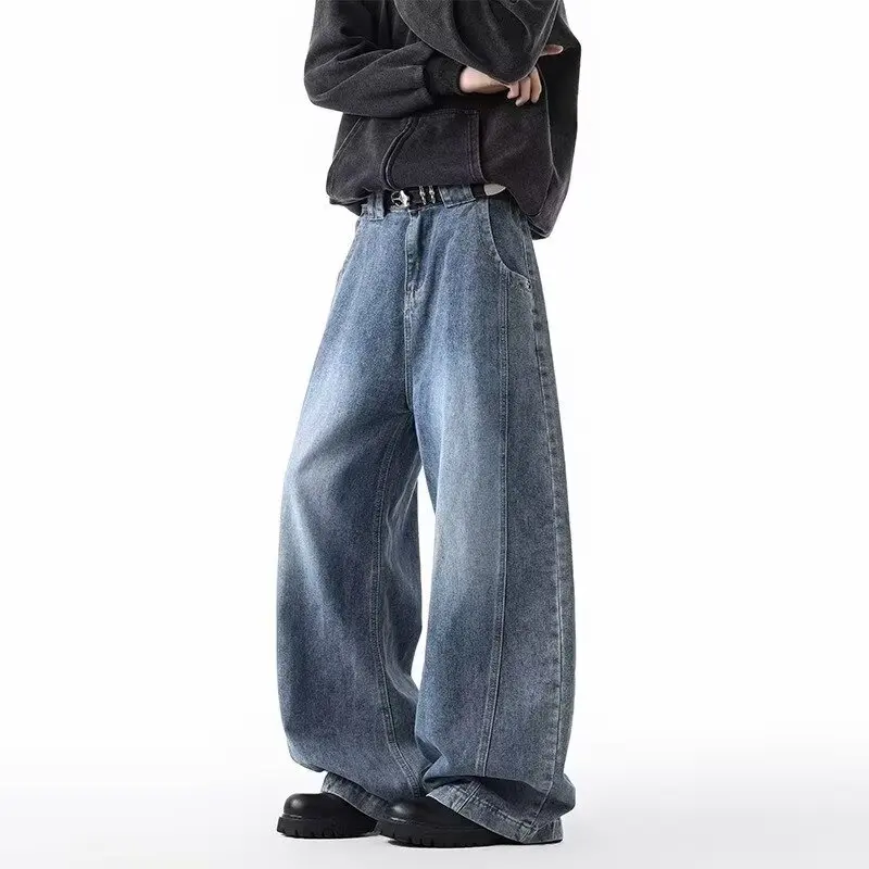 

Ретро-джинсы в американском стиле для мужчин: модные, свободные, в стиле хип-хоп, широкие брюки прямого кроя