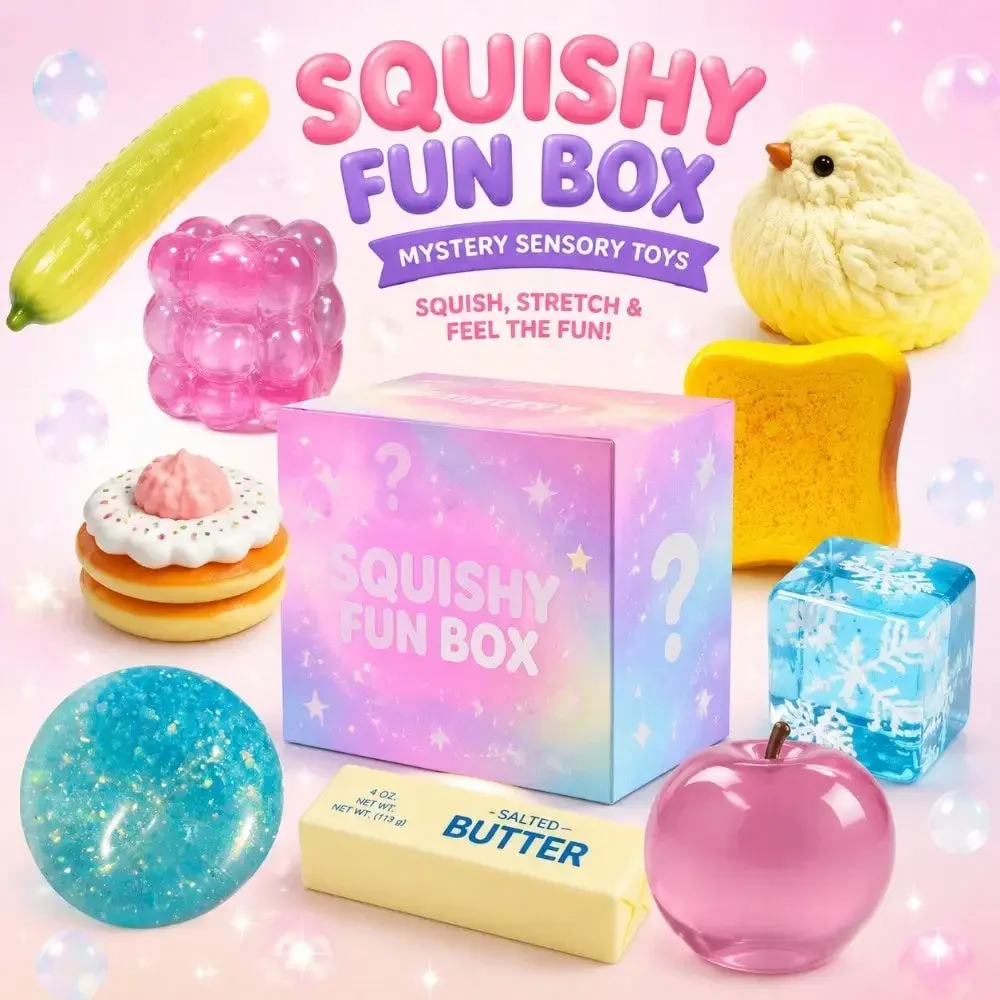 Mystery Squishy Blind Box – Cute Food & Animal Stress Relief Fidget Toys, Slow Rebound Sensory Squeeze Set for Kids & Adults