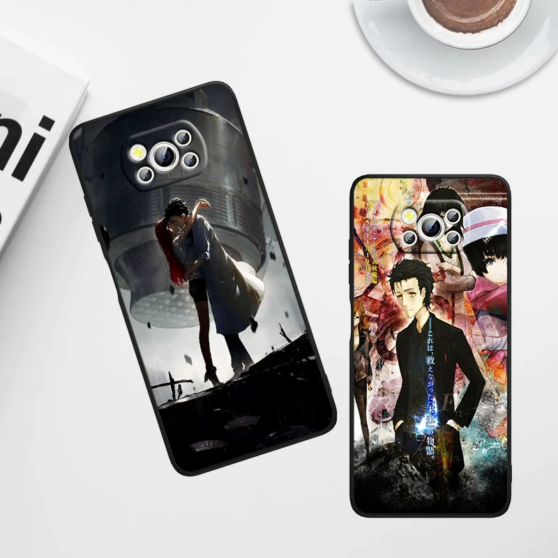 Steins Gate Mamoru For Xiaomi Poco X6 X5 X4 X3 F4 F3 NFC M6 M5 M4 GT S Pro 4G 5G C65 Black Soft Phone Case