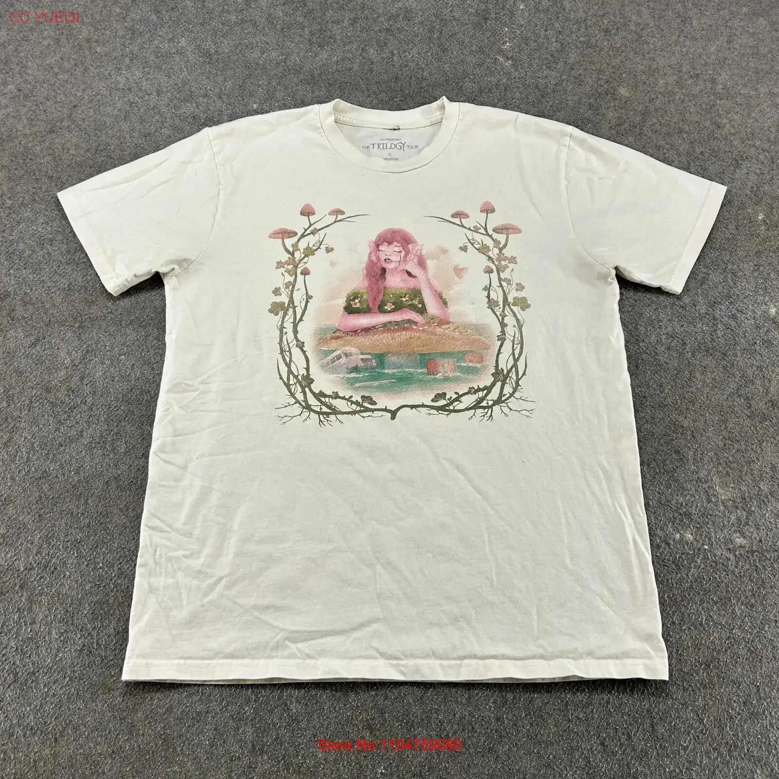 Melanie Martinez T Shirt Mens L White Band The Trilogy Tour Cotton Music vintage Washed designer clothes Unisex Casual