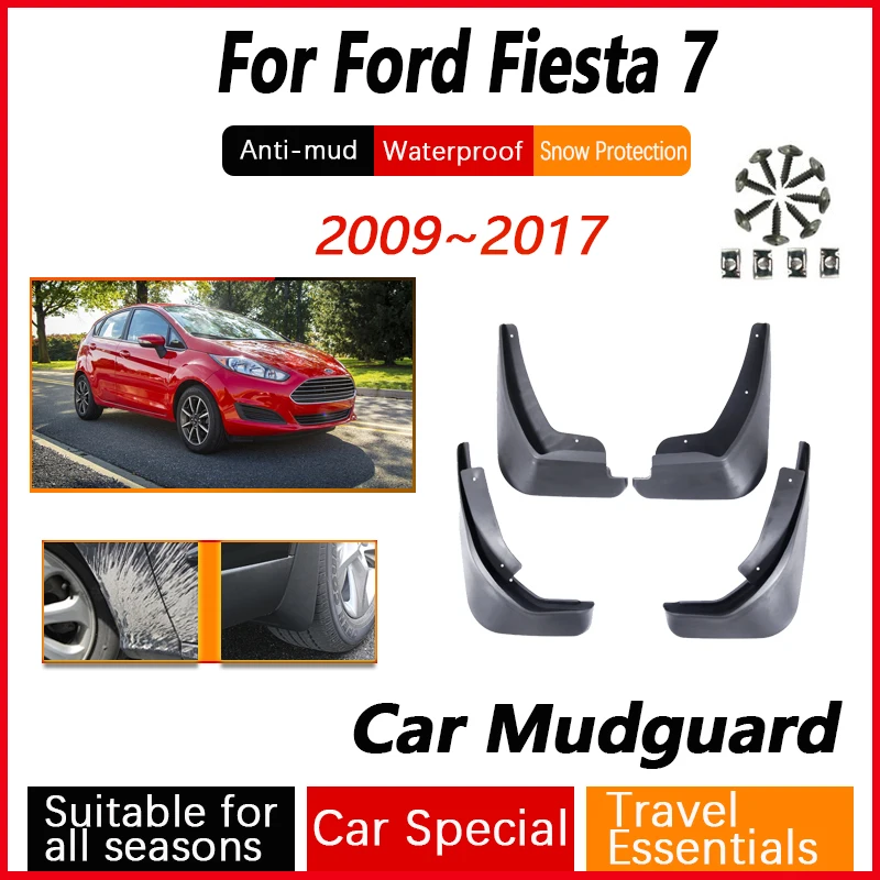 

4PCS Car Mud Guards For Ford Fiesta 7 Mk7 2009~2017 Hatchback Antifreeze Flaps Splash Front Rear Wheel Mudflaps Auto Accessories