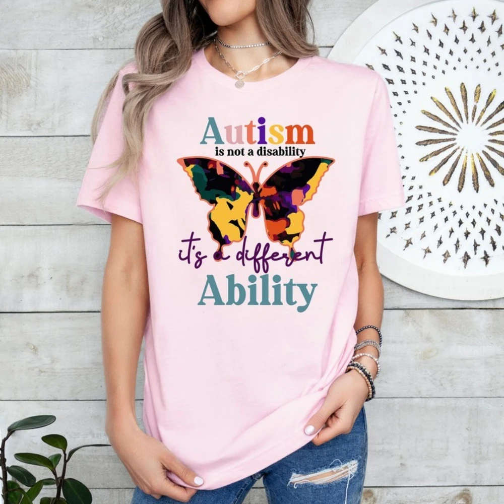 التوحد ليس معذور، إنه قدرة مختلفة، قمصان علاجية ABA، قميص عصبي، سلعة رعاية عامة، تي شيرت