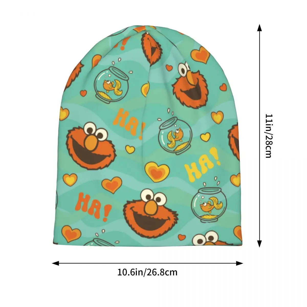 エルモと金魚柄セサミストリートボンネットハットクールアウトドアスカリービーニーハットメンズレディース暖かい多機能キャップ
