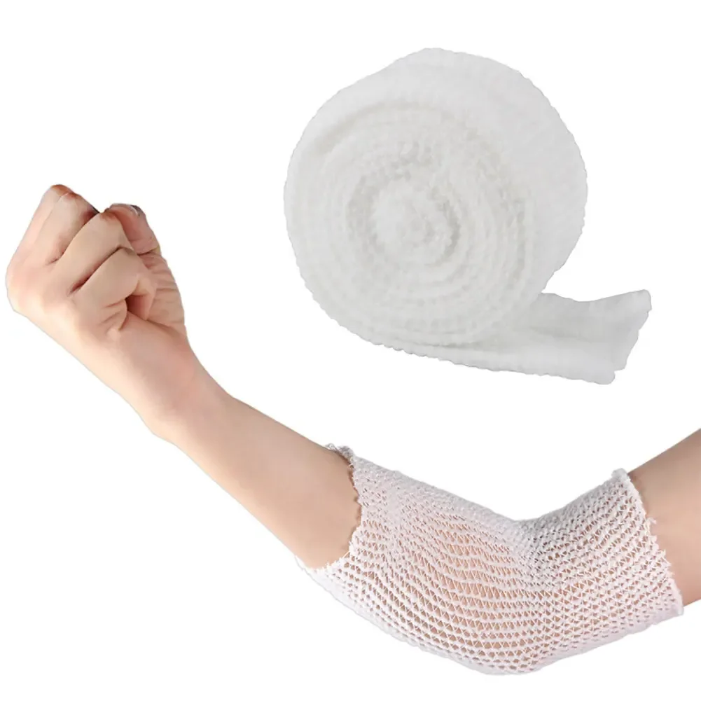 1 Roll Bandage Elastic Wound Dressing Net Breathable Tubular Retainer Stretch Elastic Gauze Bandage for Fingers Toes Wrist Elbow